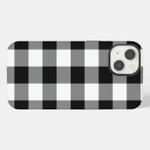 Schwarz-Weiß Gingham-Muster iPhone Hülle (Rückseite (Horizontal))