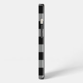 Schwarz-Weiß Gingham-Muster iPhone Hülle (Linke Seite)