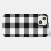 Schwarz-Weiß Gingham-Muster iPhone Hülle (Rückseite (Horizontal))