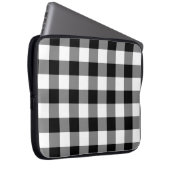 Schwarz-Weiß Gingham-Muster Laptopschutzhülle (Vorne Rechts)
