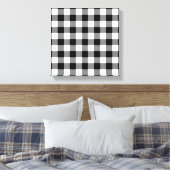 Schwarz-Weiß Gingham-Muster Leinwanddruck (Insitu (Schlafzimmer))