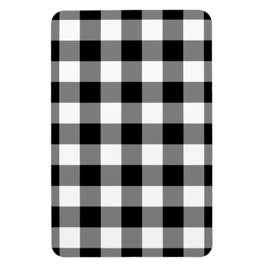 Schwarz-Weiß Gingham-Muster Magnet (Vertikal)