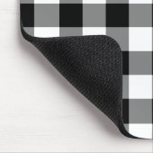Schwarz-Weiß Gingham-Muster Mousepad (Ecke)