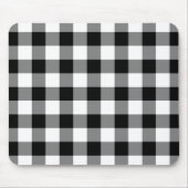 Schwarz-Weiß Gingham-Muster Mousepad (Vorne)