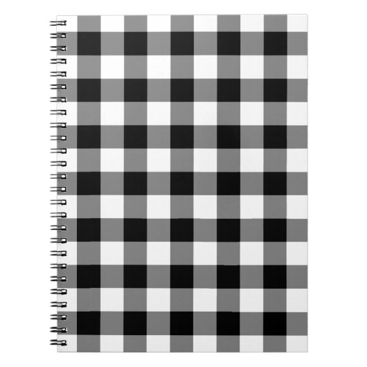 Schwarz-Weiß Gingham-Muster Notizblock (Vorderseite)
