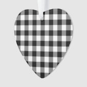 Schwarz-Weiß Gingham-Muster Ornament (Vorderseite)