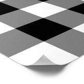 Schwarz-Weiß Gingham-Muster Poster (Ecke)