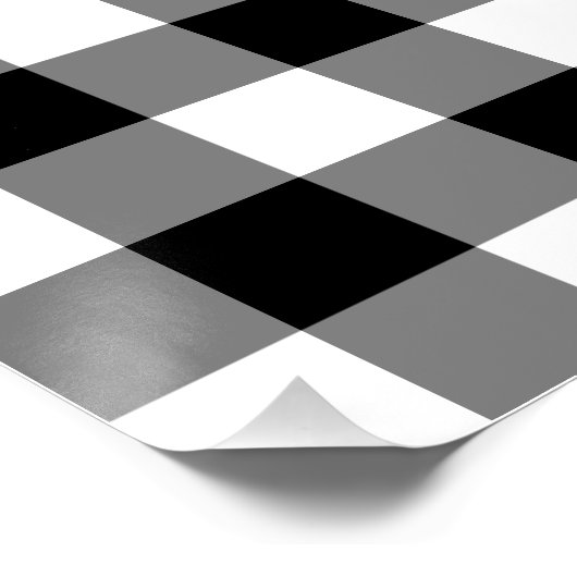 Schwarz-Weiß Gingham-Muster Poster (Ecke)