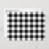 Schwarz-Weiß Gingham-Muster Postkarte (Vorne/Hinten)