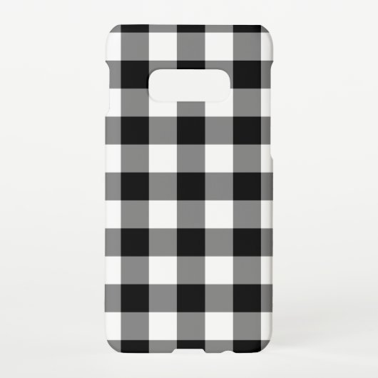 Schwarz-Weiß Gingham-Muster Samsung Galaxy Hülle (Rückseite)