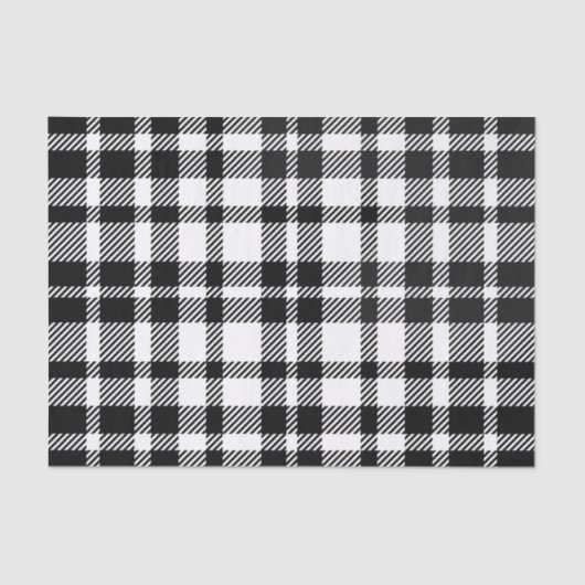 Schwarz-Weiß Gingham-Muster Seidenpapier (Vorderseite)