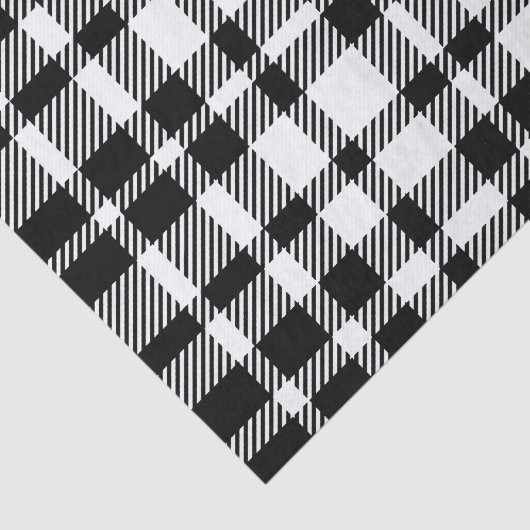 Schwarz-Weiß Gingham-Muster Seidenpapier (Ausschnitt)
