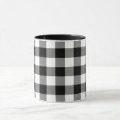 Schwarz-Weiß Gingham-Muster Tasse (Zentrum)