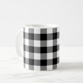 Schwarz-Weiß Gingham-Muster Tasse (Vorderseite Links)