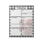 Schwarz-Weiß-Gingham-Pathophysiologie-Temp Notizblock (Rotiert)