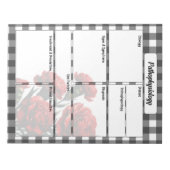 Schwarz-Weiß-Gingham-Pathophysiologie-Temp Notizblock (Vorderseite)