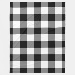Schwarz-weiß Gingham Pattern Bufallo Karo Fleecedecke