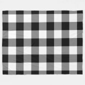 Schwarz-weiß Gingham Pattern Bufallo Karo Fleecedecke (Vorderseite (Horizontal))