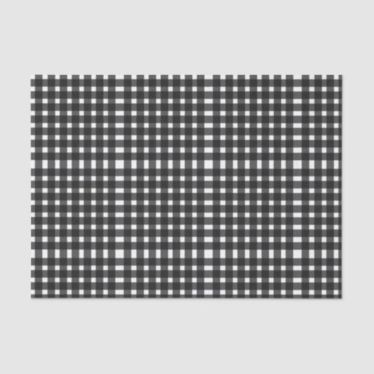 Schwarz-weiß Gingham Pattern Seidenpapier (Vorderseite)