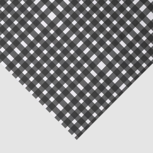 Schwarz-weiß Gingham Pattern Seidenpapier (Ausschnitt)