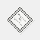 Schwarz-weiß Gingham Pattern Serviette (Ecke)