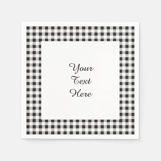 Schwarz-weiß Gingham Pattern Serviette (Vorderseite)