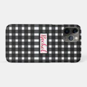 Schwarz-weiß Gingham Personalisiert Case-Mate iPhone Hülle (Rückseite (Horizontal))