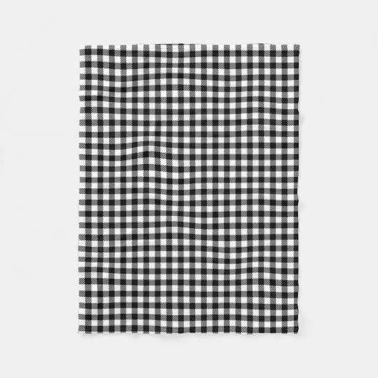 Schwarz-Weiß-Gingham-Prüfmuster Fleecedecke (Vorderseite)