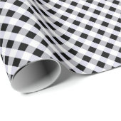 Schwarz-weiß Gingham. Schleifpapier Geschenkpapier (Rolleneckpunkt)