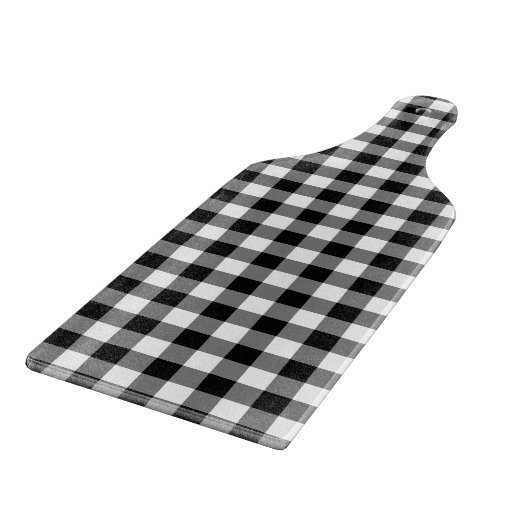 Schwarz-Weiß-Gingham Schneidebrett (Ecke)