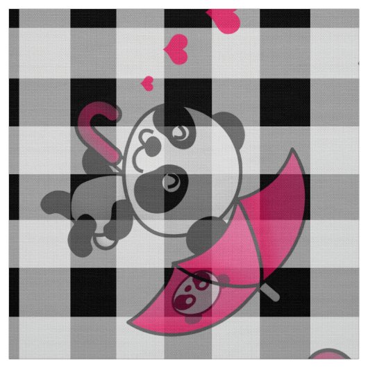 Schwarz-weiß Gingham Stoff (Muster)