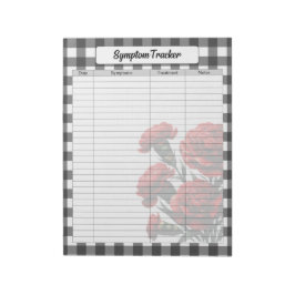 Schwarz-Weiß-Gingham-Symptom-Tracker Notizblock
