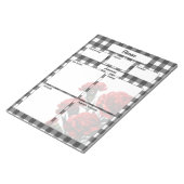 Schwarz-Weiß-Gingham-Syndrom Temp 1 Notizblock (angewinkelt)