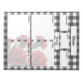 Schwarz-Weiß-Gingham-Syndrom Temp 1 Notizblock (Vorderseite)