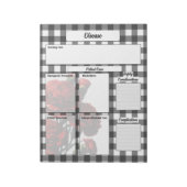 Schwarz-Weiß-Gingham-Syndrom Temp 2 Notizblock (Rotiert)