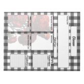 Schwarz-Weiß-Gingham-Syndrom Temp 2 Notizblock (Vorderseite)