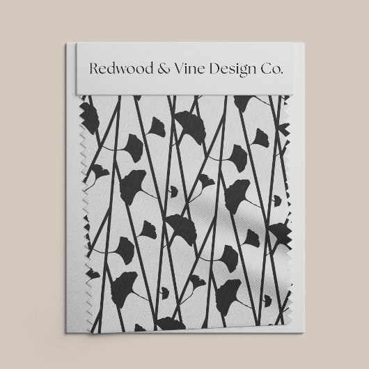 Schwarz-Weiß-Ginkgo-Blätter Muster Stoff