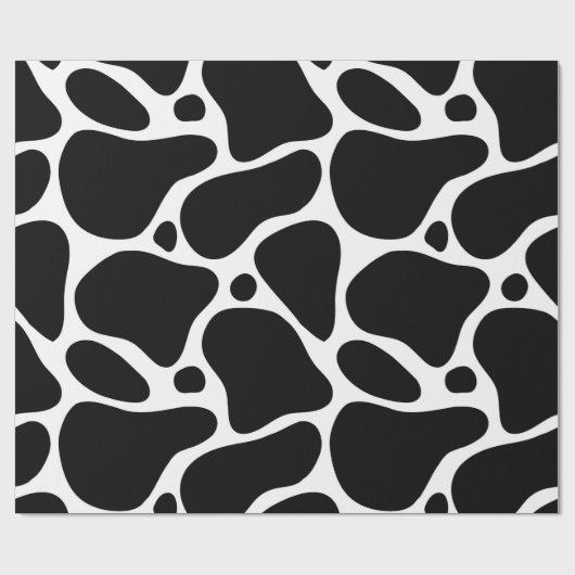 Schwarz-Weiß-Giraffe-Muster Geschenkpapier (Flach)