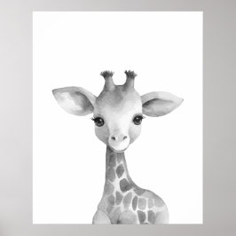 Schwarz-Weiß-Giraffe Poster