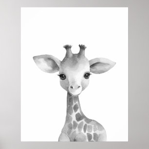 Schwarz-Weiß-Giraffe Poster