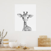 Schwarz-Weiß-Giraffe Poster (Küche)