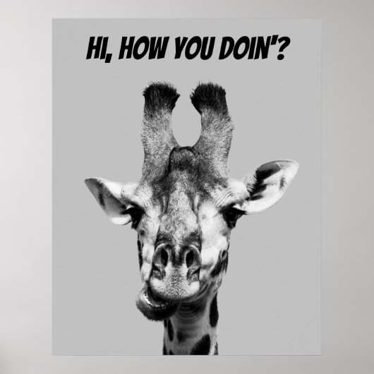 Schwarz-Weiß-Giraffe-Poster Poster (Vorne)