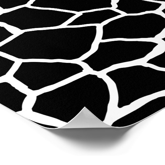 Schwarz-Weiß-Giraffe Print Animal Pattern Poster (Ecke)
