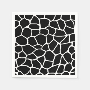 Schwarz-Weiß-Giraffe Print Animal Pattern Serviette
