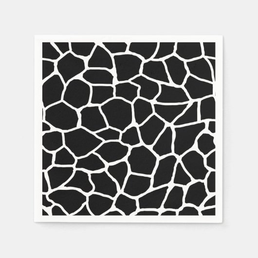 Schwarz-Weiß-Giraffe Print Animal Pattern Serviette (Vorderseite)