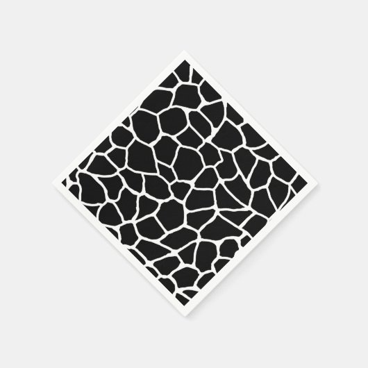 Schwarz-Weiß-Giraffe Print Animal Pattern Serviette (Ecke)