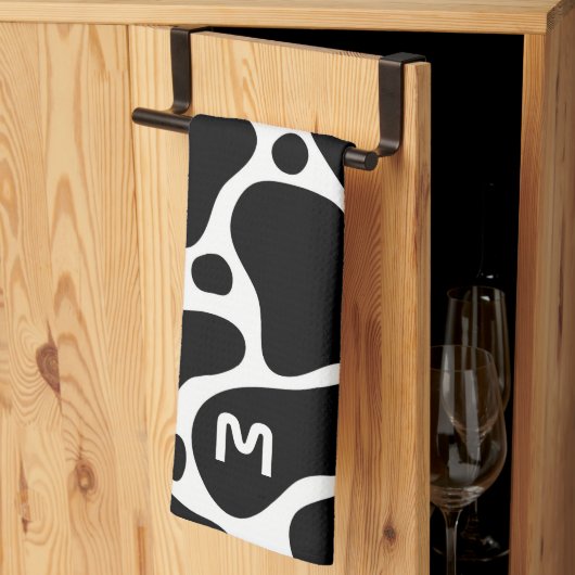 Schwarz-Weiß-Giraffenmuster bei Tieren Geschirrtuch (Drittel gefaltet)