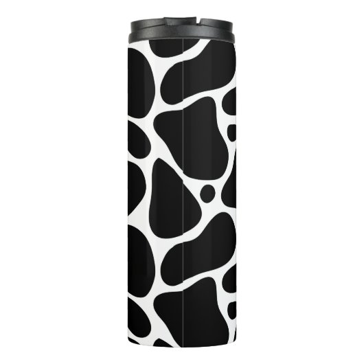 Schwarz-Weiß-Giraffenmuster bei Tieren Thermosbecher (Rückseite)