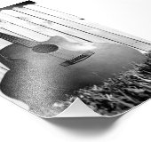 Schwarz-Weiß-Gitarre Fotodruck (Ecke)