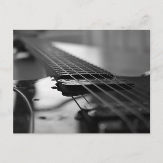 Schwarz-Weiß-Gitarre Postkarte (Vorderseite)